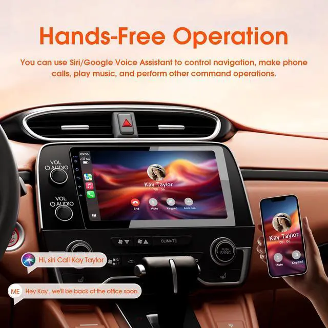 Alt view image 5 of 7 - Double Din Car Stereo, 10.1" HD Touchscreen with Wireless Apple Carplay & Android Auto, Mirror Link, Bluetooth 5.4, SWC, Subwoofer, 5.1 CHN, Backup Camera, 4+64GB, FM/AM Car Radio Receiver
