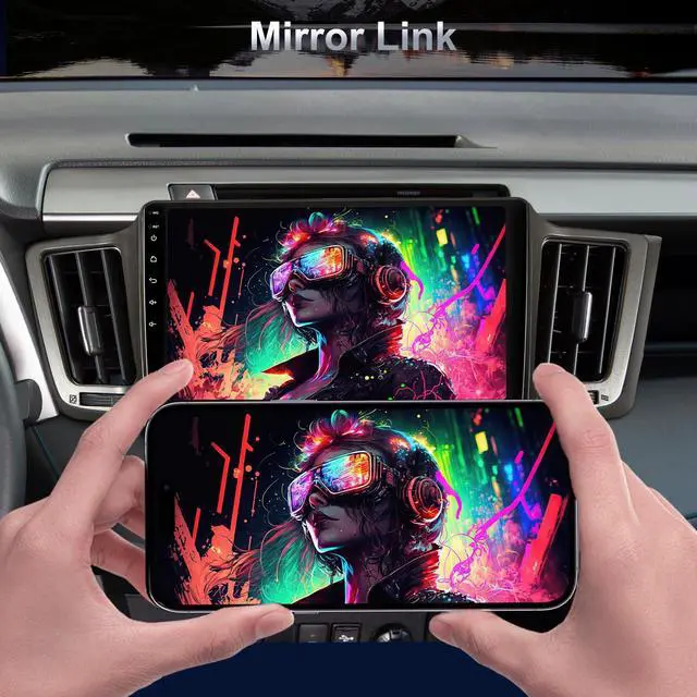 Alt view image 3 of 7 - 64G 10.2" Android Car Radio Stereo for Toyota RAV4 2013-2018 with Wireless Carplay & Android Auto | AM & FM Radio | 5G WiFi Bluetooth SWC GPS Navigation | AHD Backup Camera