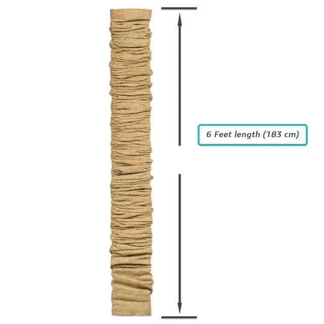 Alt view image 4 of 6 - Fabric Cord Cover & Chandelier Chain Cover 2 Pack 6Feet Length for Chandelier Lighting Wires Natural Burlap Easy to Install (Brown)