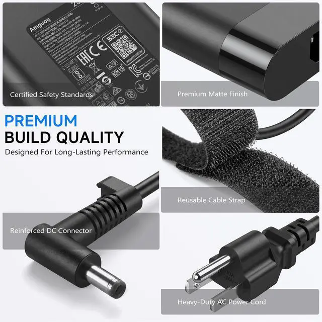 Alt view image 6 of 7 - 230W 19.5V 11.8A Charger Compatible with HP Omen 16 (4.5x3.0mm) | Fits 15 17, Victus, ZBook Fury G7 G8 G9 G10, Power Studio, Pavilion Gaming Laptop AC Supply Cord Grey Tip