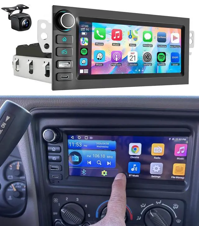 Main image of Car Stereo Radio GPS Navi for Chevy GMC Tahoe Yukon Suburban Silverado Avalanche Sierra S10 Blazer Jimmy Sonoma Astro 1995-2005 /Cadillac Escalade1999-2002 WiFi Carplay Android Auto Backup Camera