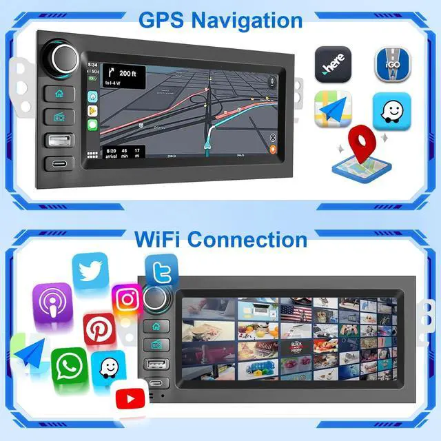 Alt view image 7 of 7 - Car Stereo Radio GPS Navi for Chevy GMC Tahoe Yukon Suburban Silverado Avalanche Sierra S10 Blazer Jimmy Sonoma Astro 1995-2005 /Cadillac Escalade1999-2002 WiFi Carplay Android Auto Backup Camera
