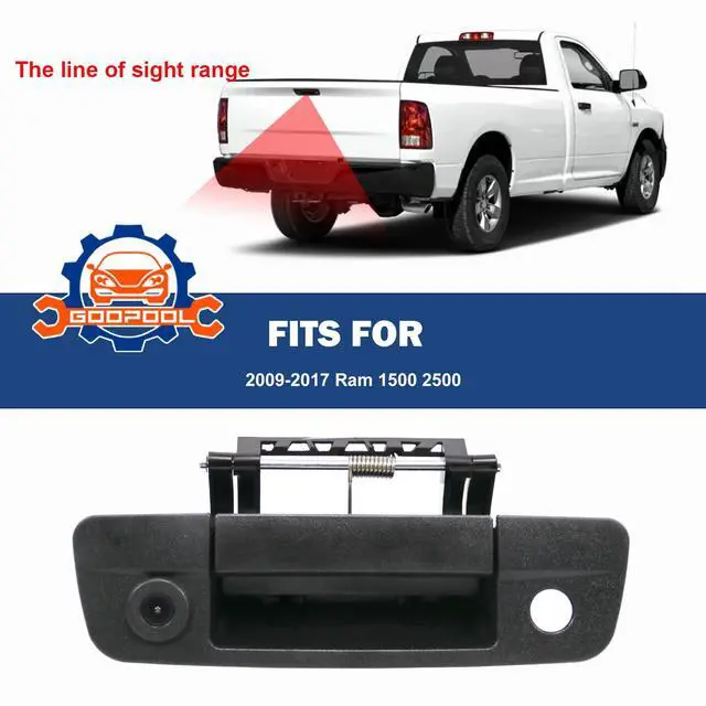 Alt view image 4 of 6 - Tailgate Handle Backup Camera Compatible with 2009-2017 Dodge Ram 1500 | 2500 3500, RCA Connector, Rear View Camera