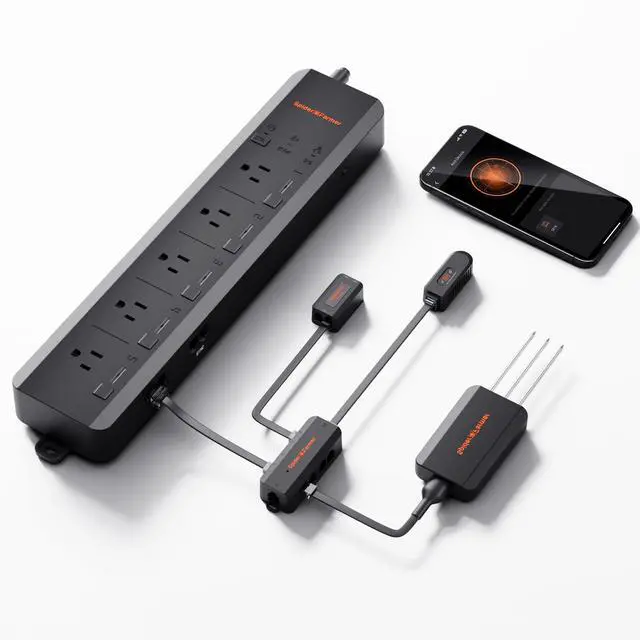 Main image of GGS AC5 Power Strip Kits 5 AC APP-Based Controls Outlets | with 3 in 1 Soil Sensor, Temp Humid Light Sensor, Light Adapter, 10-Port Pro Adapter, for Indoor Grow Tent Garden Plant Room