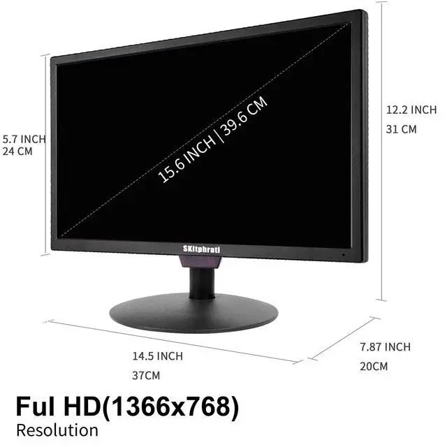 Alt view image 3 of 7 - 19" HD 1440x900 PC Monitor, 60Hz 5ms LED Screen Computer Monitor with HDMI/VGA/AV/BNC/USB, Built-in Speakers, VESA Mount, for Laptop PC Desktop Office Home Use