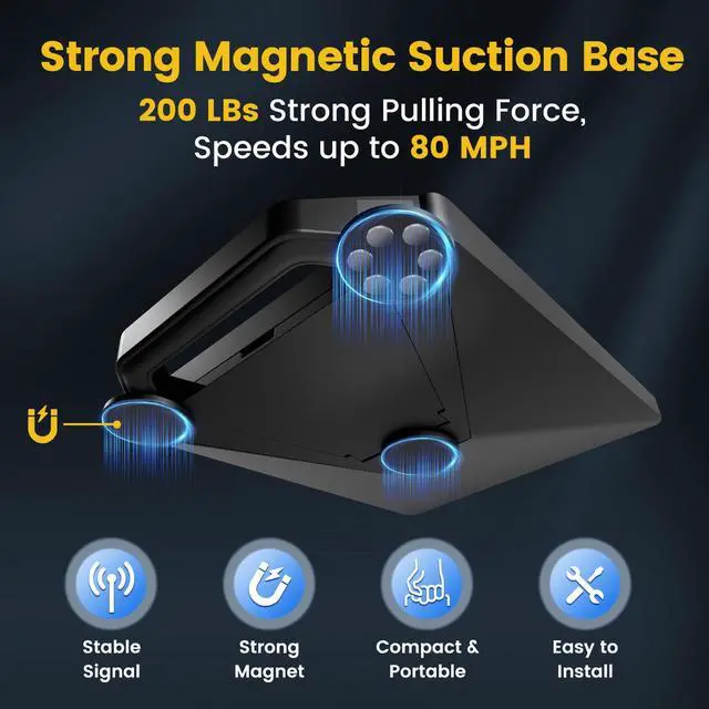 Alt view image 3 of 7 - Starlink Mini Magnetic Mount with Protective Silicone Case, 2 in 1 Satellite Dish Mounting Kit & Cover with 200lbs Magnet Bases Handle Shoulder Strap & 1/4"-20 Nuts for RVs Car Boat/Road Trip