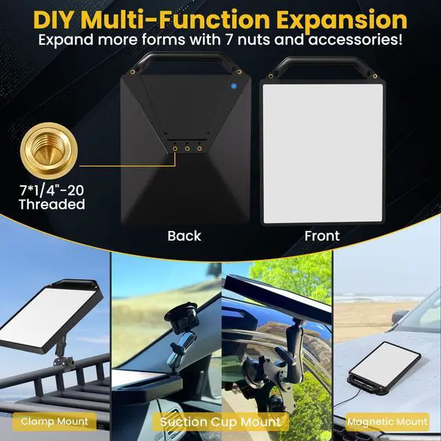 Alt view image 5 of 7 - Starlink Mini Magnetic Mount with Protective Silicone Case, 2 in 1 Satellite Dish Mounting Kit & Cover with 200lbs Magnet Bases Handle Shoulder Strap & 1/4"-20 Nuts for RVs Car Boat/Road Trip