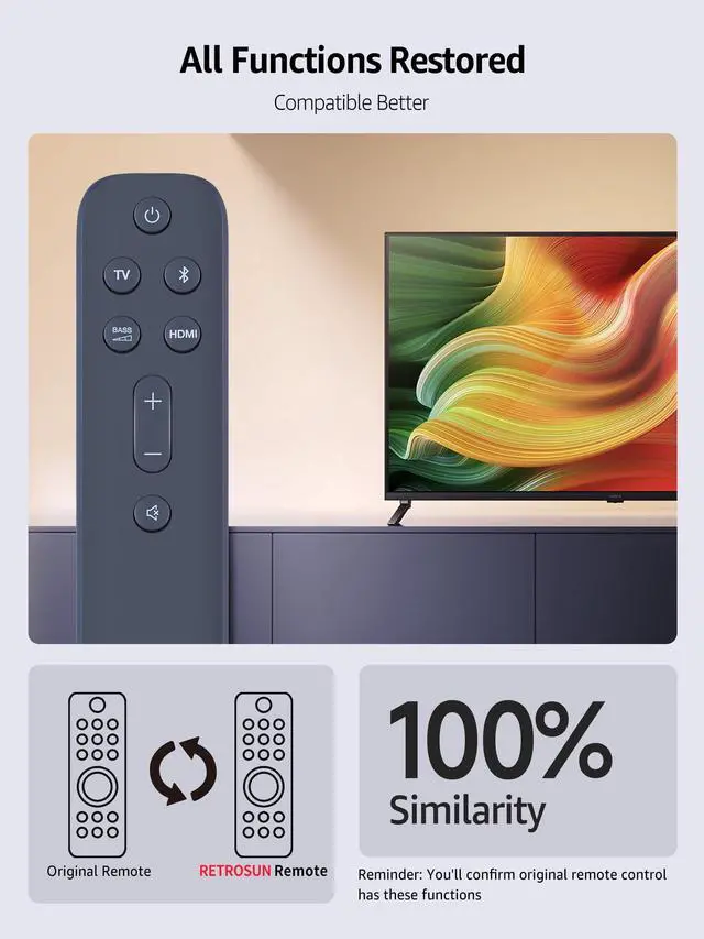 Alt view image 2 of 7 - New Replacement Soundbar Remote Control for JBL Bar 5.1 Surround Sound Bar System JBL2GBAR51IMBLKAM, for 2.1 Deep Bass (MK2)
