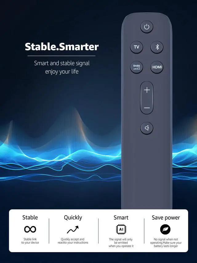 Alt view image 5 of 7 - New Replacement Soundbar Remote Control for JBL Bar 5.1 Surround Sound Bar System JBL2GBAR51IMBLKAM, for 2.1 Deep Bass (MK2)
