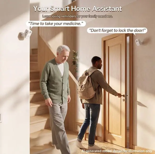 Alt view image 4 of 7 - Motion Sensor Alarm with 20s Custom Voice Recording | 120dB Loud Indoor Motion Detector Alarm, Wireless Doorbell Entry Alert for Business, Store, Office and Caregiver