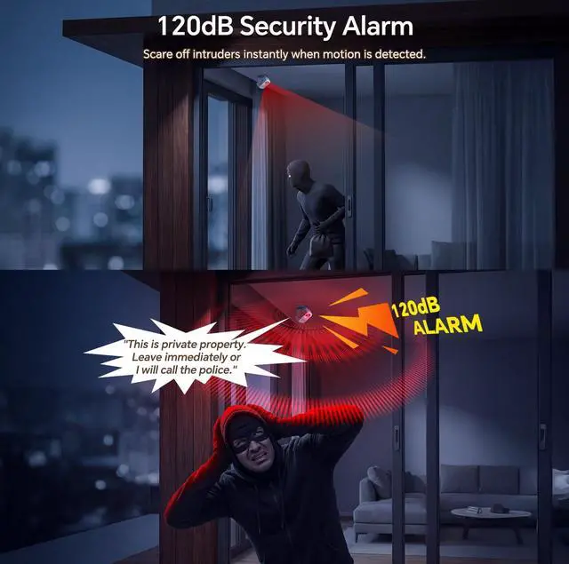 Alt view image 5 of 7 - Motion Sensor Alarm with 20s Custom Voice Recording | 120dB Loud Indoor Motion Detector Alarm, Wireless Doorbell Entry Alert for Business, Store, Office and Caregiver