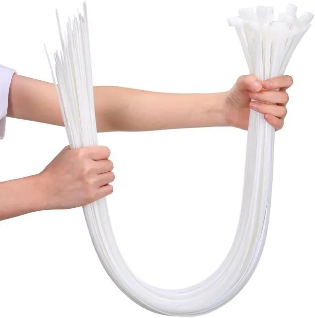 Main image of 100 Pcs 36 Inch White Zip Ties Heavy Duty Cable Ties for Indoor and Outdoor Binding Fences, Awnings Tying, Branches Bundling of Crops