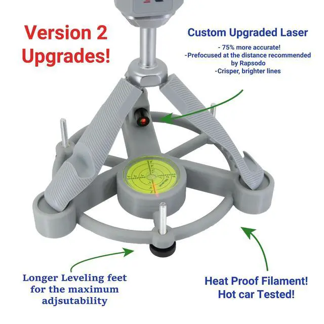 Alt view image 2 of 7 - Laser Alignment and Leveling Stand Compatible with Rapsodo MLM2PRO - V2 Heat Proof Design