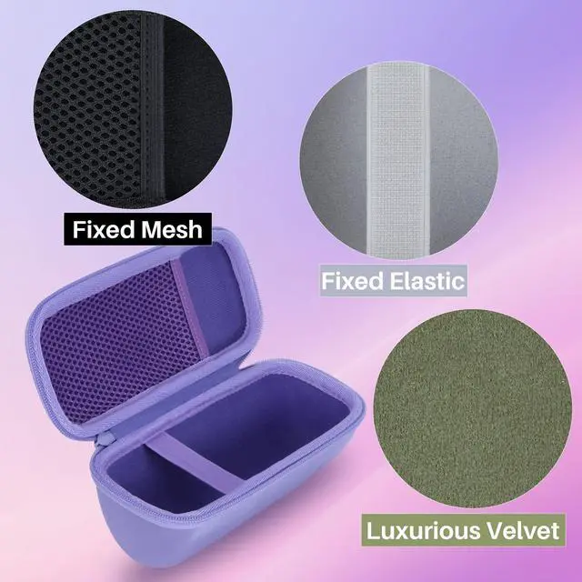 Alt view image 4 of 7 - Storage Case Compatible with JBL Grip Ambient Light Portable Speaker (Black Case) | Hard shell, shockproof protection, compact speaker protection case, durable handle, easy to carry