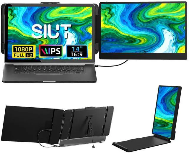 Main image of Laptop Screen Extender, 14 Portable Monitor for Laptop, 1080P FHD Dual Monitor for 13"-17" Laptops, Second Extended Computer Monitor for Travel Work, Compatible with Windows Mac Android Switch PS