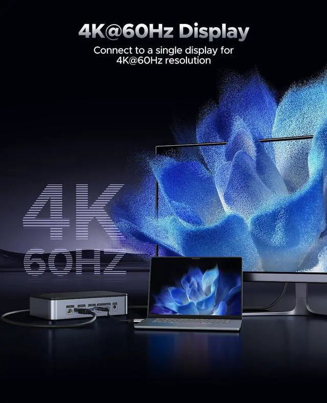 Alt view image 3 of 7 - 12-in-1 USB C Hub with M.2 + SATA 2.5/3.5 SSD/HDD Enclosure, USB C to HDMI Adapter 4K@60Hz,10Gbps USB A/USB C Data Ports, USB C Docking Station for Windows/mac OS D35M2