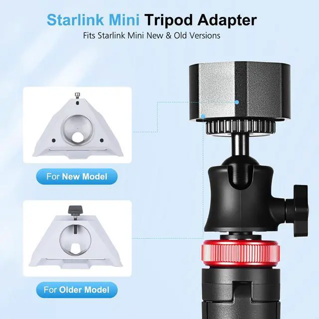 Alt view image 2 of 7 - Starlink Mini Tripod Stand Mount with Aluminum Adapter,Portable & 360° Tilt | Compatible with Starlink Mini Terminal,Lightweight Ground Stand Mount for Outdoor Camping,RV, BackpacTravel