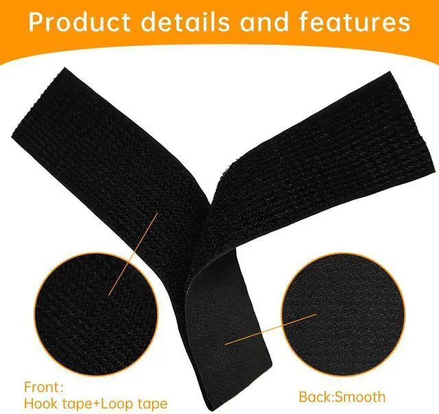 Alt view image 4 of 6 - 2" x16ft Hook and Loop Straps, Long Adjustable Fastening Straps with 10 Metal Buckles, Cut to Length Cinch Straps, Reusable Nylon Securing Cord Ties for Organizer or Storage