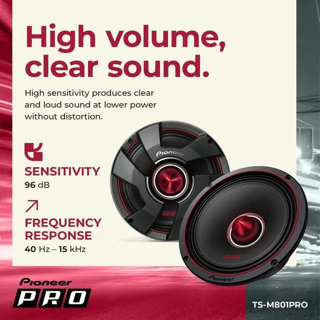 Alt view image 5 of 7 - P.R.O. Series TS-M801PRO 8" Car Speakers 600W Max | Perfect for High-SPL Builds and Pro-Level Car Audio