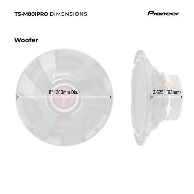 Alt view image 7 of 7 - P.R.O. Series TS-M801PRO 8" Car Speakers 600W Max | Perfect for High-SPL Builds and Pro-Level Car Audio