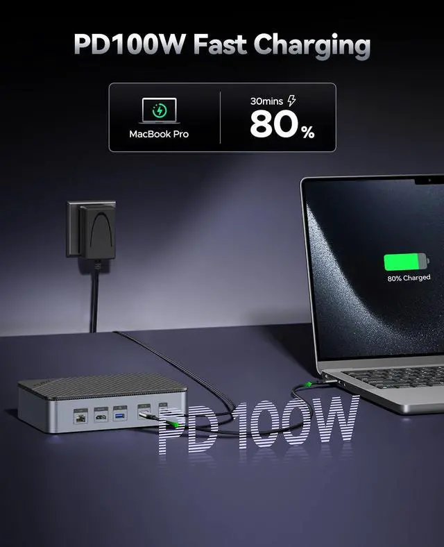 Alt view image 5 of 7 - 12-in-1 USB C Hub with M.2 + SATA 2.5/3.5 SSD/HDD Enclosure, USB C to HDMI Adapter 4K@60Hz,10Gbps USB A/USB C Data Ports, USB C Docking Station for Windows/mac OS D35M2