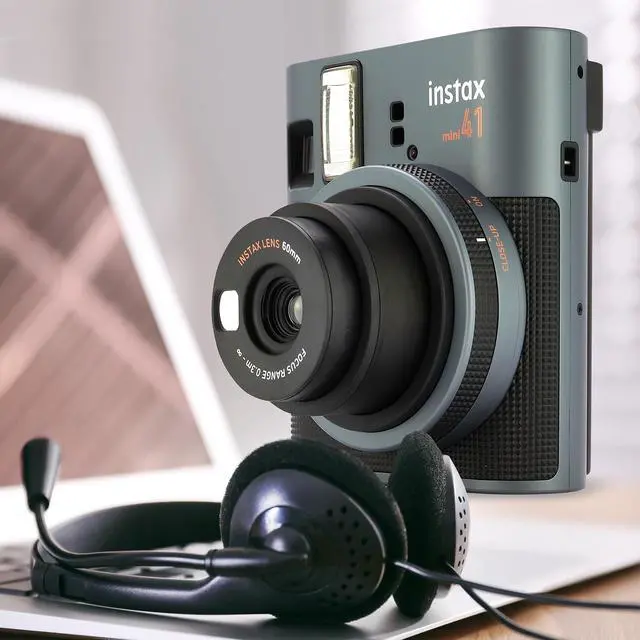 Alt view image 5 of 6 - Instax Mini 41 Instant Camera + 20 Prints + Camera Case + Album and Quality Photo Microfiber Cloth