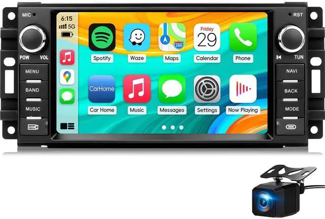 Main image of Car Radio Stereo for Jeep Wrangler JK 2007-2018 with CarPlay Backup Camera | Android 15 2+64G Touch Screen Head Unit with Android Auto Bluetooth GPS Navigation