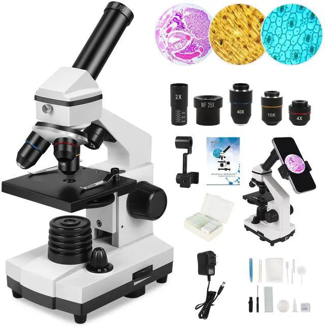Main image of Microscope for Adults Professional:Compound Microscope for Kids 8-12,100X-2000X Kids Microscope Kit with Prepared Microscope Slides and Covers,Plant Stereo Microscopes for Kids Homeschool Lab