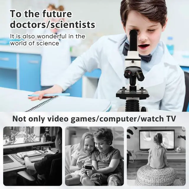 Alt view image 6 of 6 - Microscope for Adults Professional:Compound Microscope for Kids 8-12,100X-2000X Kids Microscope Kit with Prepared Microscope Slides and Covers,Plant Stereo Microscopes for Kids Homeschool Lab