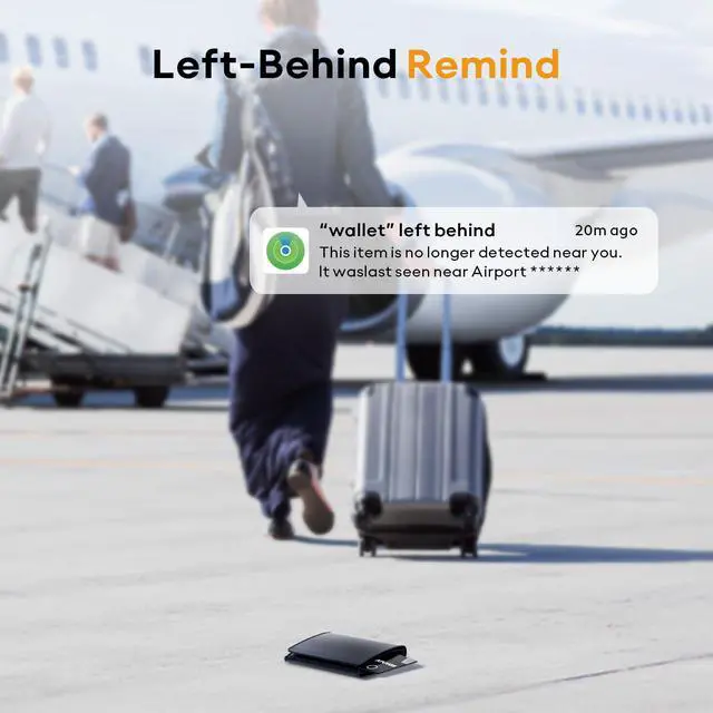 Alt view image 4 of 7 - Wallet Tracker Card Ultra-Thin 1.6mm, Smart Air Tag Bluetooth Tracker Works with Apple Find My (iOS Only), Item Finder Tag for Luggage, Passports, 3-Year Battery Life, IP67 Waterproof, 2 Pack