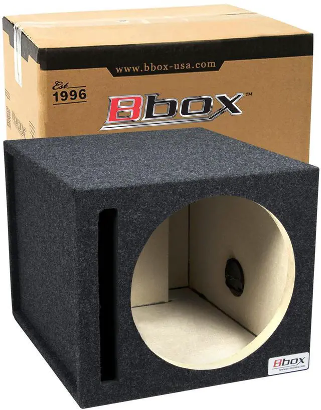 Main image of Bbox 12SVSC Single Vented 12 Inch Subwoofer Box - Premium Subwoofer Box Improves Audio Quality, Sound & Bass - Car Subwoofer Boxes & Enclosures with Nickel Finish Terminals