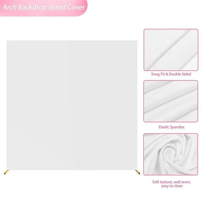 Alt view image 5 of 5 - Square Backdrop Cover White Square Wedding Arch Cover, 6.6x6.6FT | Spandex Square Arch Cover Balloon Arch Covers Stretchy Backdrop for Birthday Party Wedding Ceremony Baby Shower Decor