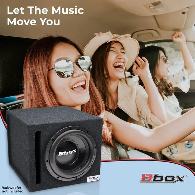 Alt view image 4 of 7 - Bbox 12SVSC Single Vented 12 Inch Subwoofer Box - Premium Subwoofer Box Improves Audio Quality, Sound & Bass - Car Subwoofer Boxes & Enclosures with Nickel Finish Terminals