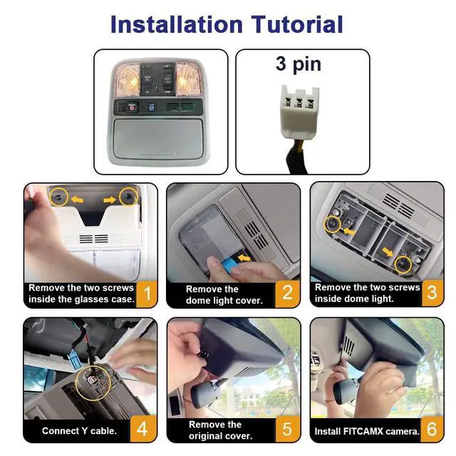 Alt view image 5 of 6 - 4K Dash Cam Suitable for Honda Odyssey 2021-2026 EX LX Touring Elite Sport EX-L (Gen6), OEM Factory Look, UHD 2160P Video, WiFi & APP, Loop Recording, G-Sensor, Plug & Play, 64GB Card