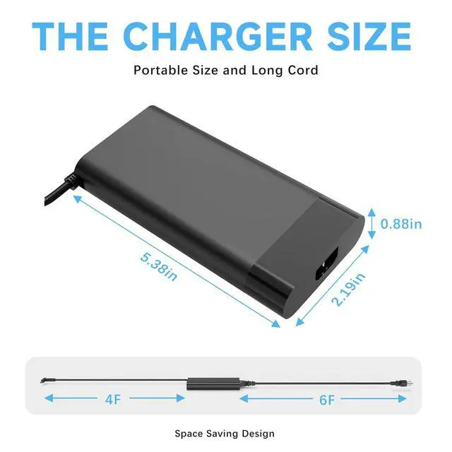Alt view image 3 of 7 - Laptop Charger Compatible with HP Victus 4.5*3.0mm Tip 200W Adapter | Compatible with Omen Gaming 15 17 Pavilion 15 17 Zbook 15 17 Victus 15 16 Envy 15 TPN-DA10 L00818-850 ADP-200HB B TPN-LA21