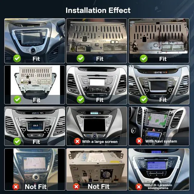 Alt view image 2 of 7 - 8 Core 4+64G Radio for Hyundai Elantra 2014-2016 Stereo Upgrade | Android 15, 59UI, 9" Touchscreen, Wireless CarPlay/Android Auto, GPS, Bluetooth, EQ, Free AHD Backup Camera