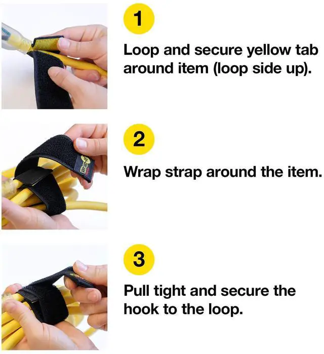 Alt view image 7 of 7 - Selfie Straps by - 6-inch (12-Pack) Black | Elastic Hook and Loop Cord Organizer Wraps for Phone Charger, Computer, Electrical Charging Cord and Cable Storage