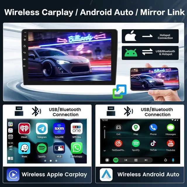 Alt view image 4 of 7 - 8 Core 4+64G Radio for Hyundai Elantra 2014-2016 Stereo Upgrade | Android 15, 59UI, 9" Touchscreen, Wireless CarPlay/Android Auto, GPS, Bluetooth, EQ, Free AHD Backup Camera