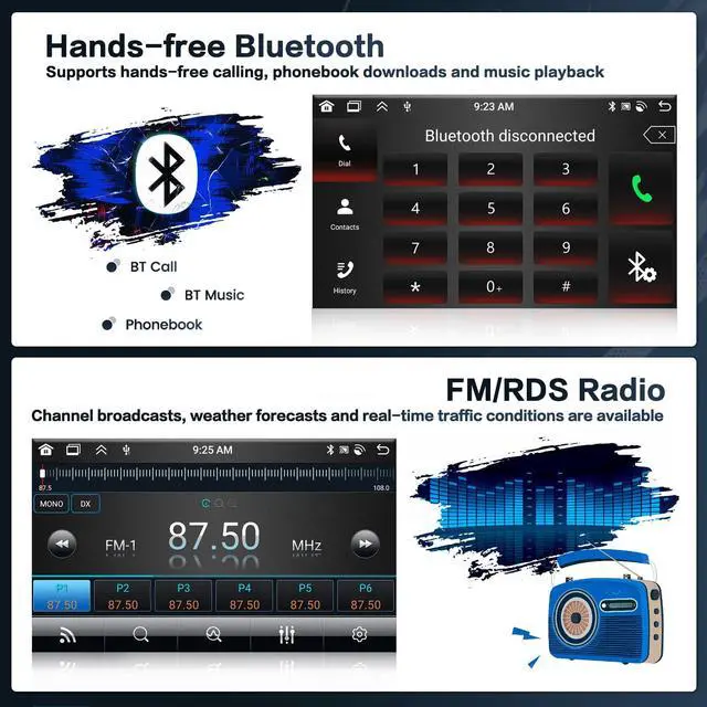 Alt view image 7 of 7 - 8 Core 4+64G Radio for Hyundai Elantra 2014-2016 Stereo Upgrade | Android 15, 59UI, 9" Touchscreen, Wireless CarPlay/Android Auto, GPS, Bluetooth, EQ, Free AHD Backup Camera
