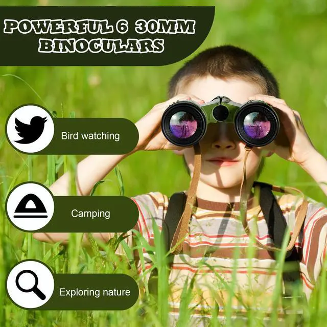 Alt view image 4 of 6 - 24 Pcs Binoculars Bulk Educational Compact Binoculars with Neck String Telescope for Learning Bird Watching Camping Hiking Travel Safaris Birthday Gifts(Green)
