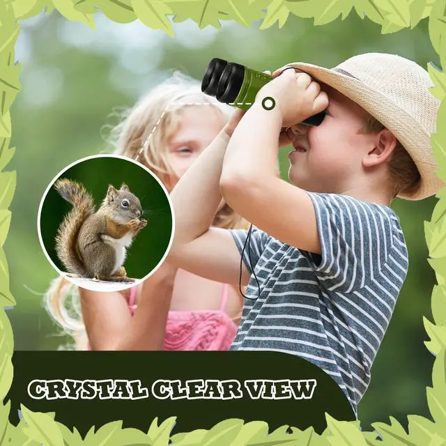 Alt view image 5 of 6 - 24 Pcs Binoculars Bulk Educational Compact Binoculars with Neck String Telescope for Learning Bird Watching Camping Hiking Travel Safaris Birthday Gifts(Green)