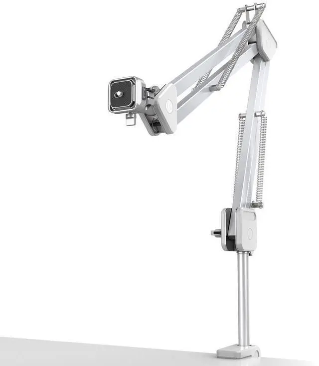 Main image of TH04 Overhead Camera Mount with Magic Arm and 1/4" Ball Head, 360° Rotatable Camera Desk Mount, Desk Tripod with Uka Quick Release Setup for DSLR Cameras/Webcam/iPhone/Ring Light/Microphone