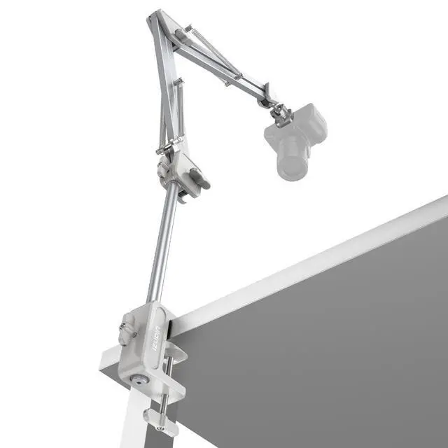Alt view image 3 of 7 - TH04 Overhead Camera Mount with Magic Arm and 1/4" Ball Head, 360° Rotatable Camera Desk Mount, Desk Tripod with Uka Quick Release Setup for DSLR Cameras/Webcam/iPhone/Ring Light/Microphone