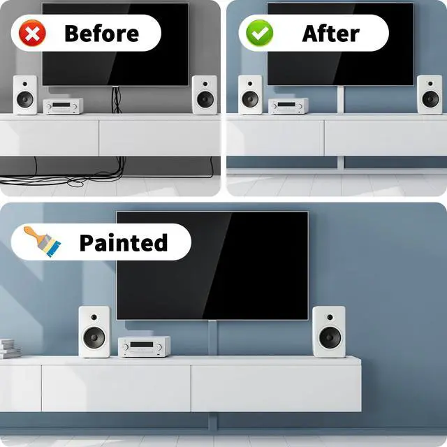 Alt view image 5 of 6 - Extra-Long Paintable Cord Cover Hider for Wall TV - 6X 39.4in TTL 236in