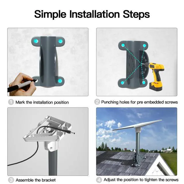 Alt view image 7 of 7 - Starlink Standard 4/4X Pivot Roof Mount Kit, Compatible with Gen3 Starlink Standard Dish, Outdoor Roof Mount, Antenna Mast Pipe Mounting Kit