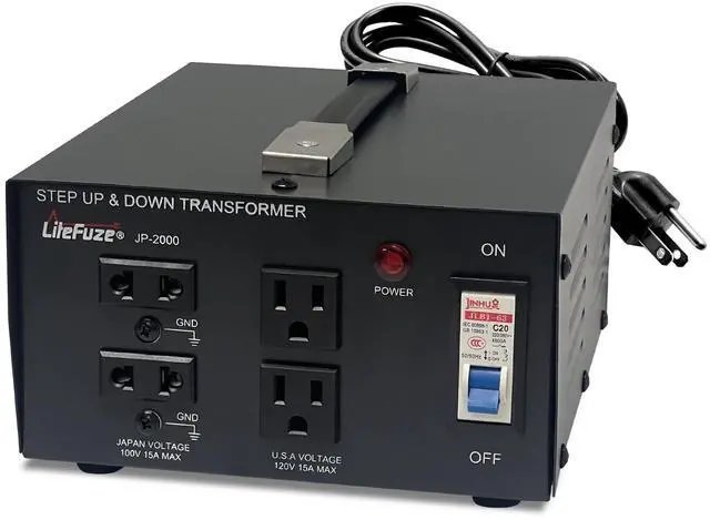 Main image of 2000 Watt Japan Voltage Converter Transformer Step Up/Down - 100v to 120v / 120v to 100v Japanese Power Converter - Fully Grounded Cord CE Certified