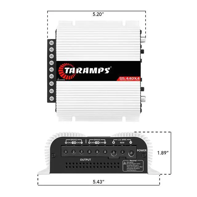 Alt view image 6 of 7 - Taramps DS 440x4 2 Ohms Multichannel Amplifier 440 Watts Rms 110x4 Watts Full Range Crossover Fixed Rca/High Level Input 4 Channels Car Audio, Class D