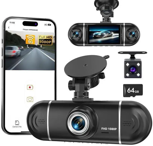 Main image of 4 Channel Dash Cam Front and Rear Left Right, 360° View 1080P Car Security Dash Camera, Super Night Vision, G-Sensor,170° Wide Angle, Loop Recording, 24H Parking Monitor,WiFi&APP Control, 64GB SD Card