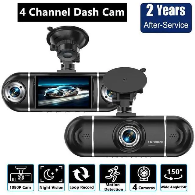 Alt view image 3 of 7 - 4 Channel Dash Cam Front and Rear Left Right, 360° View 1080P Car Security Dash Camera, Super Night Vision, G-Sensor,170° Wide Angle, Loop Recording, 24H Parking Monitor,WiFi&APP Control, 64GB SD Card