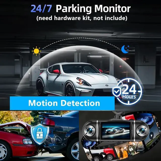 Alt view image 7 of 7 - 4 Channel Dash Cam Front and Rear Left Right, 360° View 1080P Car Security Dash Camera, Super Night Vision, G-Sensor,170° Wide Angle, Loop Recording, 24H Parking Monitor,WiFi&APP Control, 64GB SD Card